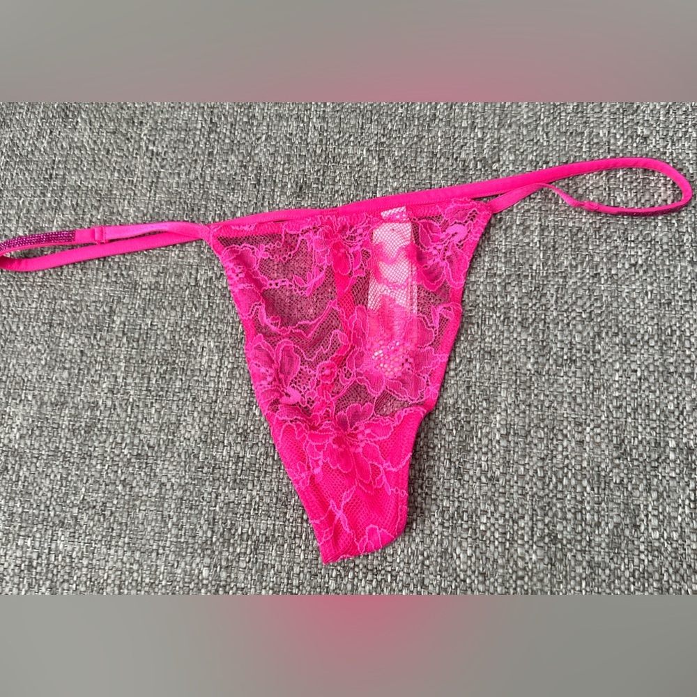 Victoria’s Secret Very Sexy Hot Pink Lace V String Panty